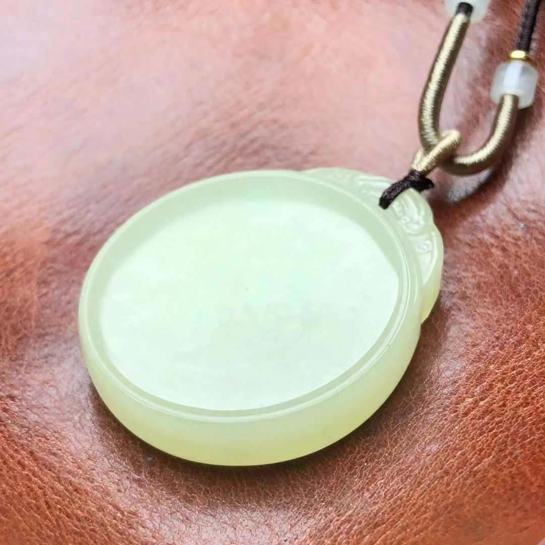 天然青海圆形无事牌项链1680