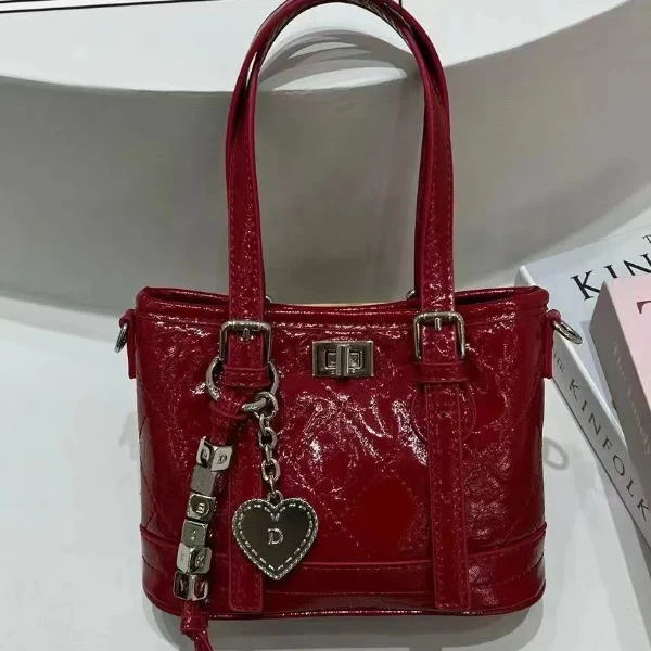 【Z0E】ZT-D9675-安格拉红女士轻奢韩版时尚复古百搭腋下单肩斜跨包