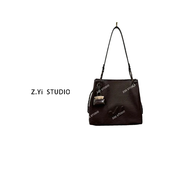 【佐伊甄选】QYX-81327-深咖色轻奢女士时尚通勤腋下小众斜挎包包