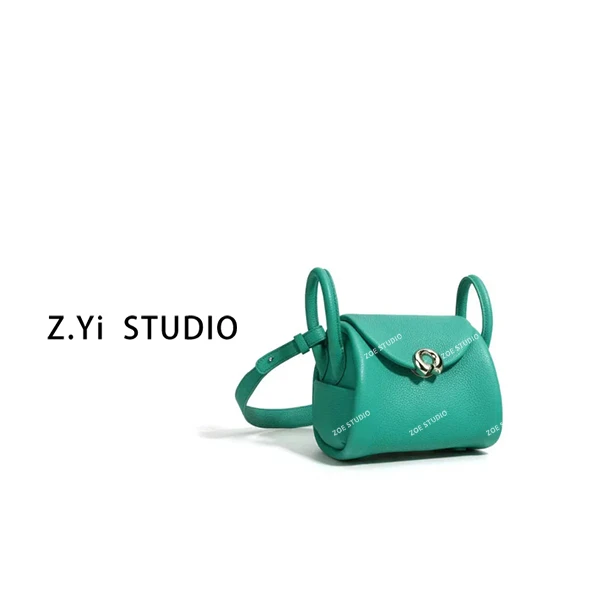 【Z0E】ZG-F9763-湖水绿色轻奢女士时尚气质小众单肩复古通勤斜跨包