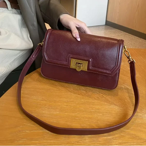 【佐伊甄选】SKL-5296-美拉德红轻奢女士时尚百搭单肩腋下斜挎包包