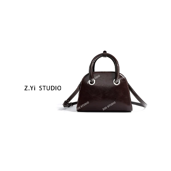 【佐伊甄选】ZG-7935-紫檀色轻奢女士时尚百搭通勤腋下托特包包