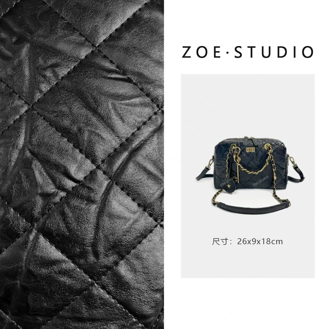 【Z0E】ZT-D7026-1-手抓牛皮黑女士潮流经典复古气质百搭单肩斜跨包