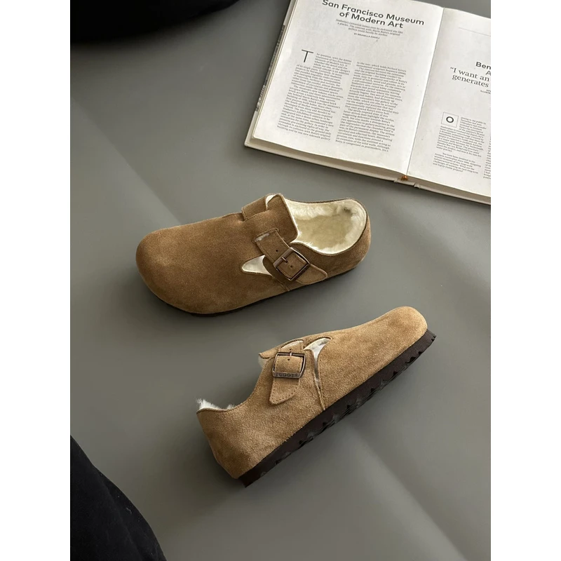 【勃肯手工棉鞋】羊皮毛一体复古雪地靴加厚保暖女鞋