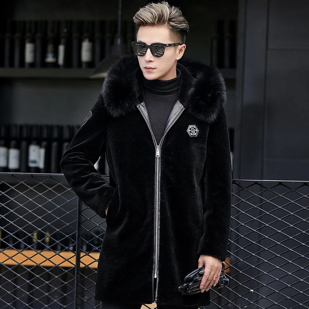 【王者风范】御寒保暖 阻挡风雪 羊剪绒貉子毛领大衣