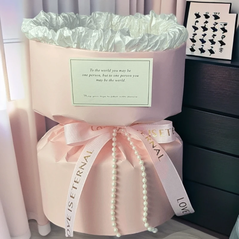 小香风花壳免包（成品花壳粉色）鲜花零食水果DIY创意礼物花束