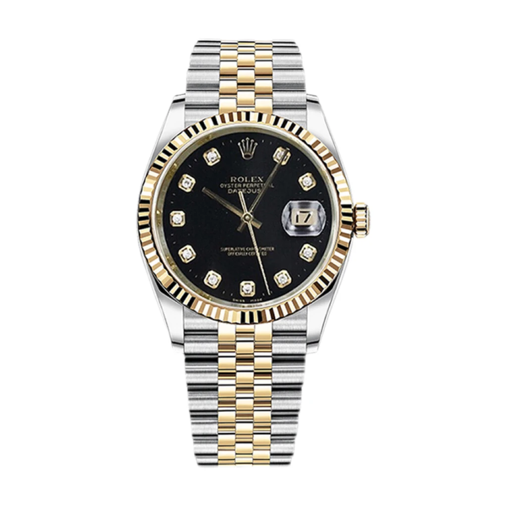 99新 Rolex/劳力士 日志型系列16233机械男士18K金36盘黑后钻单表