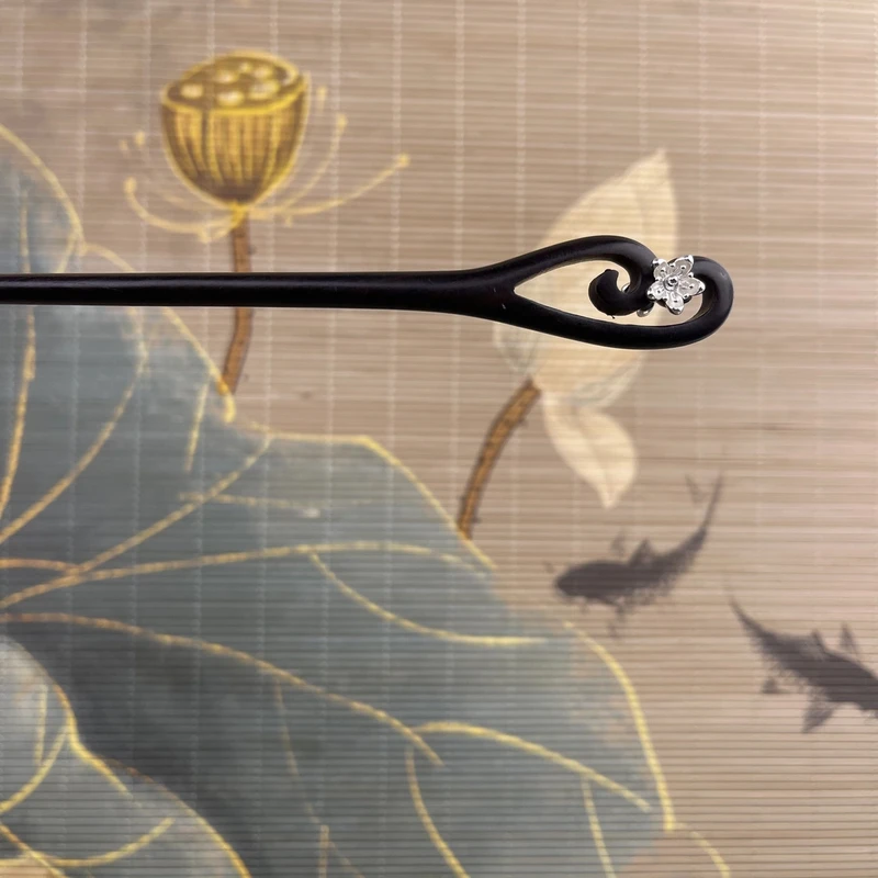 炑歌D101银色小花发簪