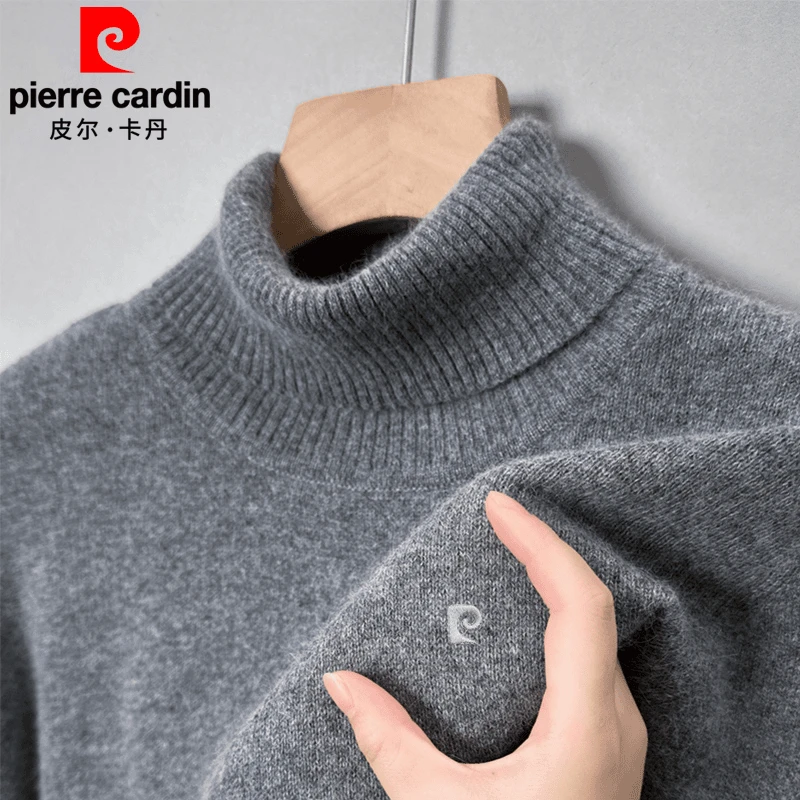 皮尔卡丹正品男秋冬季新款加厚保暖潮流高领长袖毛衣针织打底衫