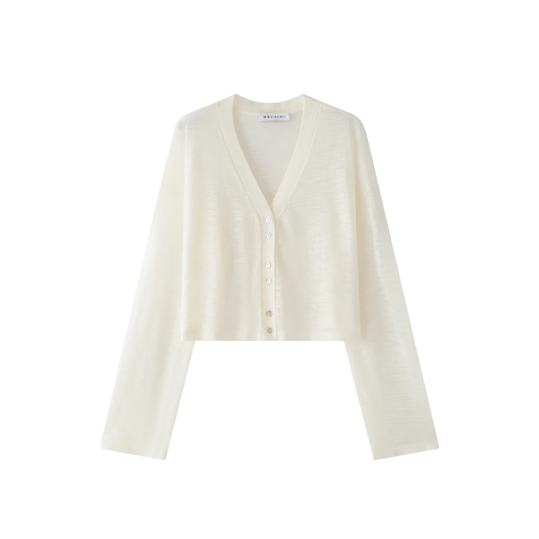 Q095倾玫针织衫长袖针织衫气质三色短款时尚ASSB8032421