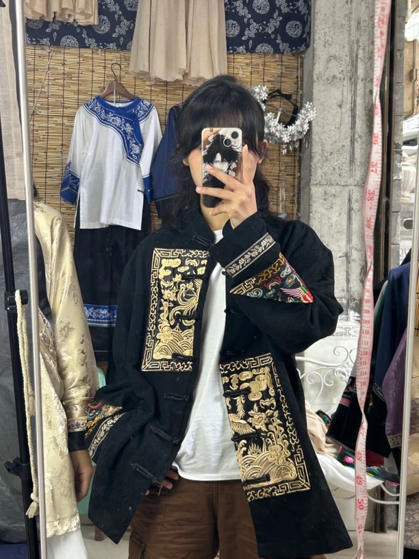 民族刺绣大金袍唐装