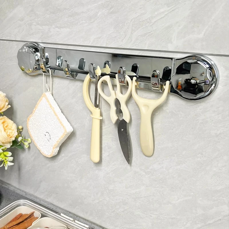 强力吸盘挂钩浴室吸盘毛巾挂免钻免钉免打孔五挂钩多功能联排挂钩