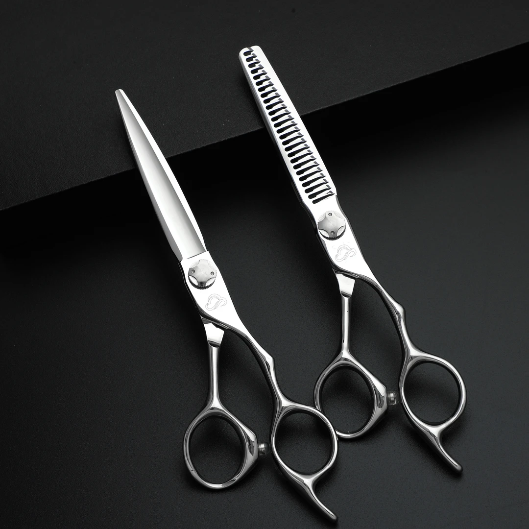 美发师专用CNC数控剪刀平剪常规无痕牙剪打薄剪碎发6.0寸SLG款