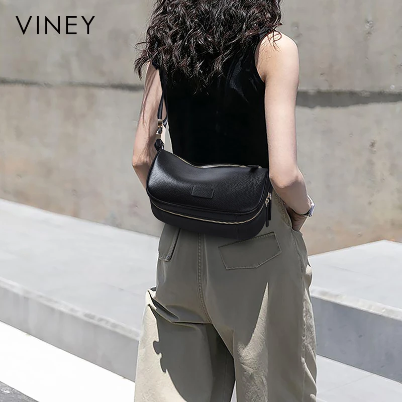 Viney真皮包包女包2023新款轻奢百搭腰包洋气斜挎生日礼物送女生