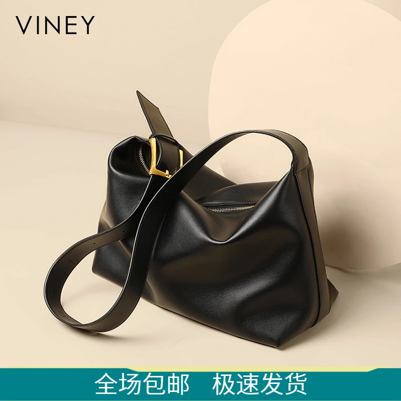 Viney真皮包包女包2025新款简约斜挎托特包生日礼物送女友送老婆