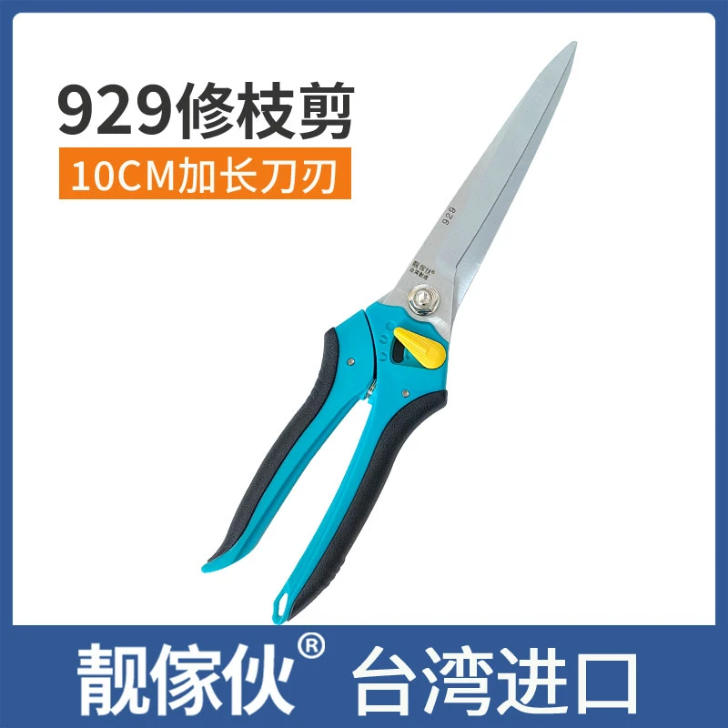 靓傢伙长刃修枝剪刀 929园艺剪花卉剪月季剪 云片剪加长刃叶芽剪