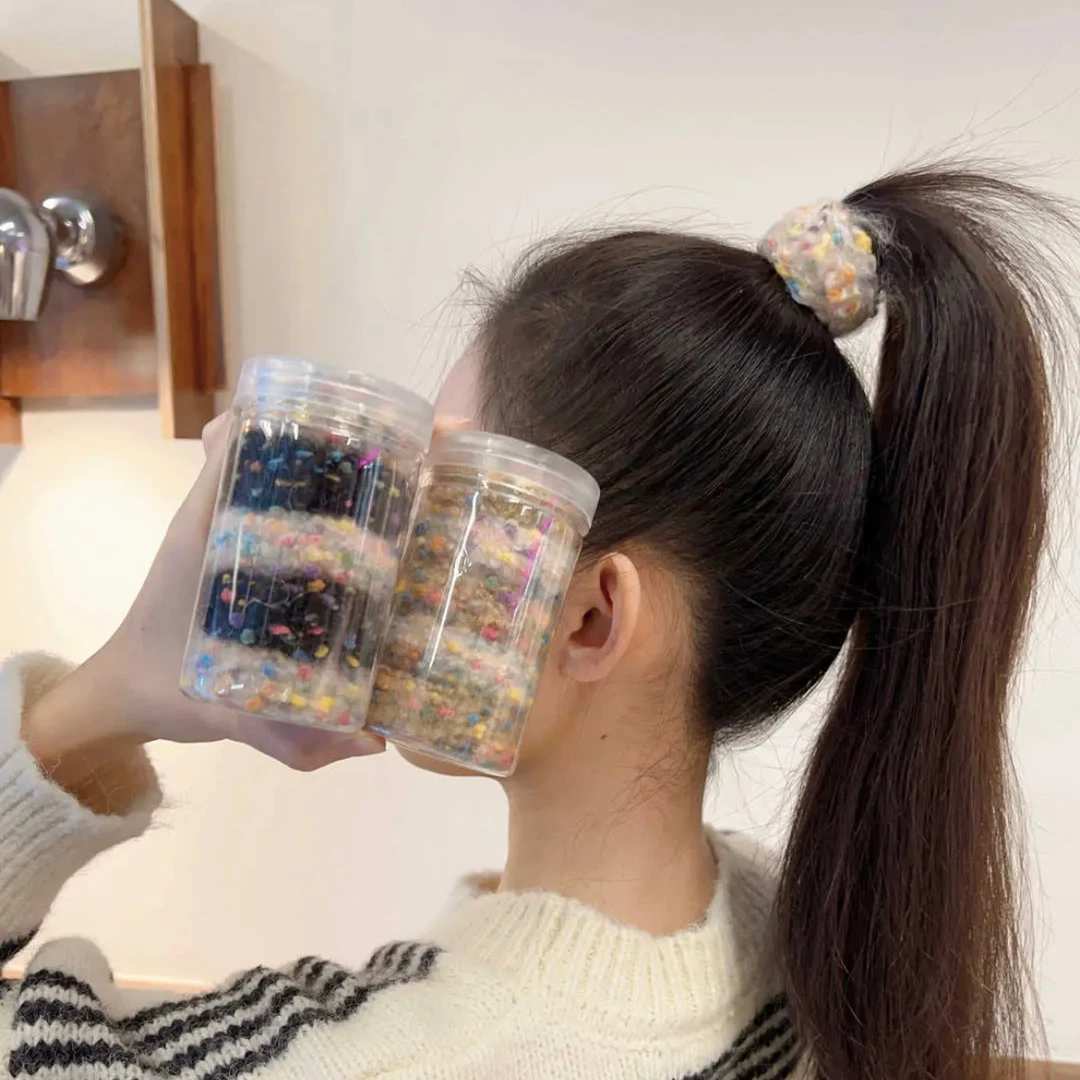 秋冬新品彩色人气发圈发饰日韩气质简约扎头皮筋加粗头绳头饰