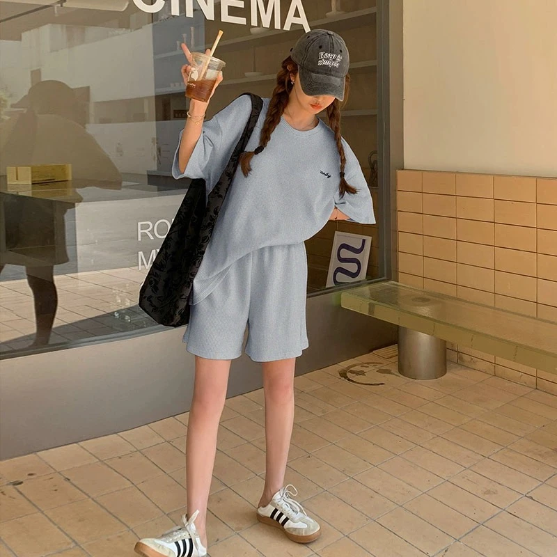200-299大码显瘦宽松2025新款洋气时尚百搭休闲女短袖套装