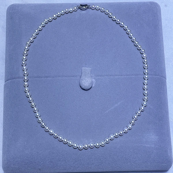 诸暨淡水无核珍珠5-6mm圆珠链【6A+高光高亮款】项链颈链时尚强光