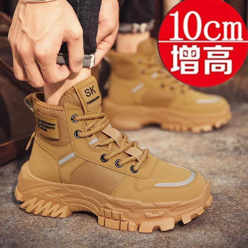 新款老爹鞋男ins潮男春季内增高男鞋10cm8cm高帮潮流休闲运动潮鞋