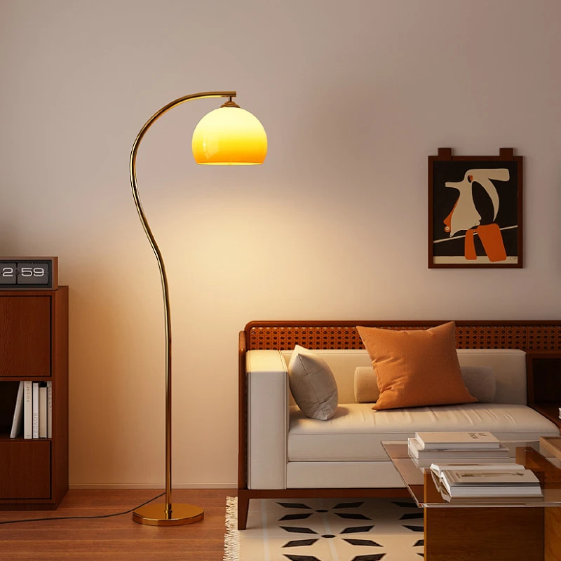 落地灯法式中古风客厅卧室高级感轻奢沙发旁摆件意式极简氛围台灯