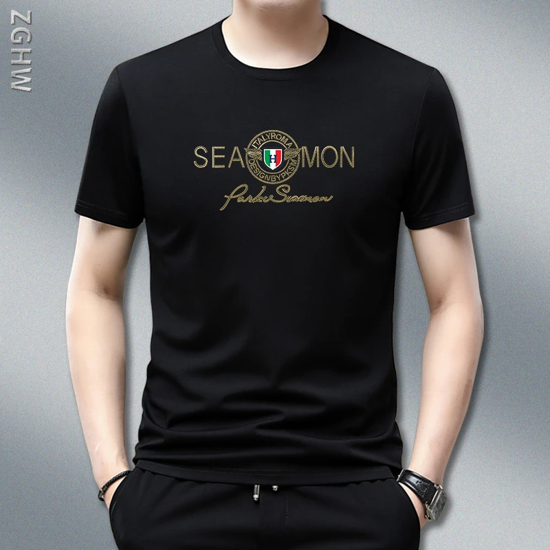 ZGHW短袖t恤男美式宽松圆领上衣服潮流字母印花凉感半袖夏装体恤