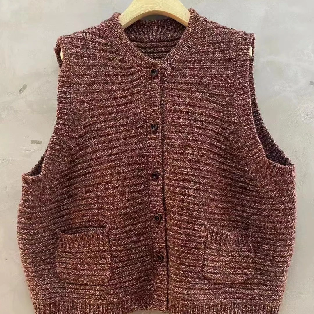 依梦分享-古澜木3167秋季新款羊毛马甲。长60.围130.