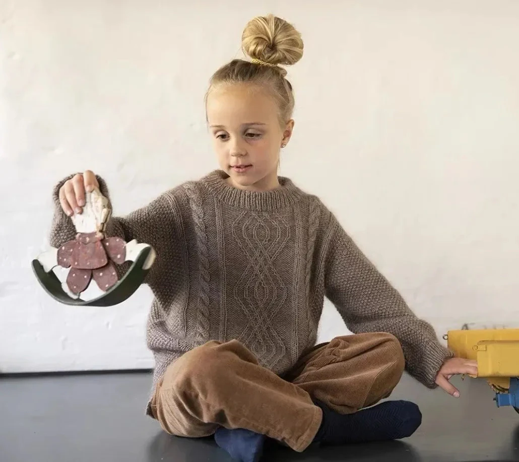 儿童手工编织线可爱套头毛衣材料包送编织工具教程图解非成品