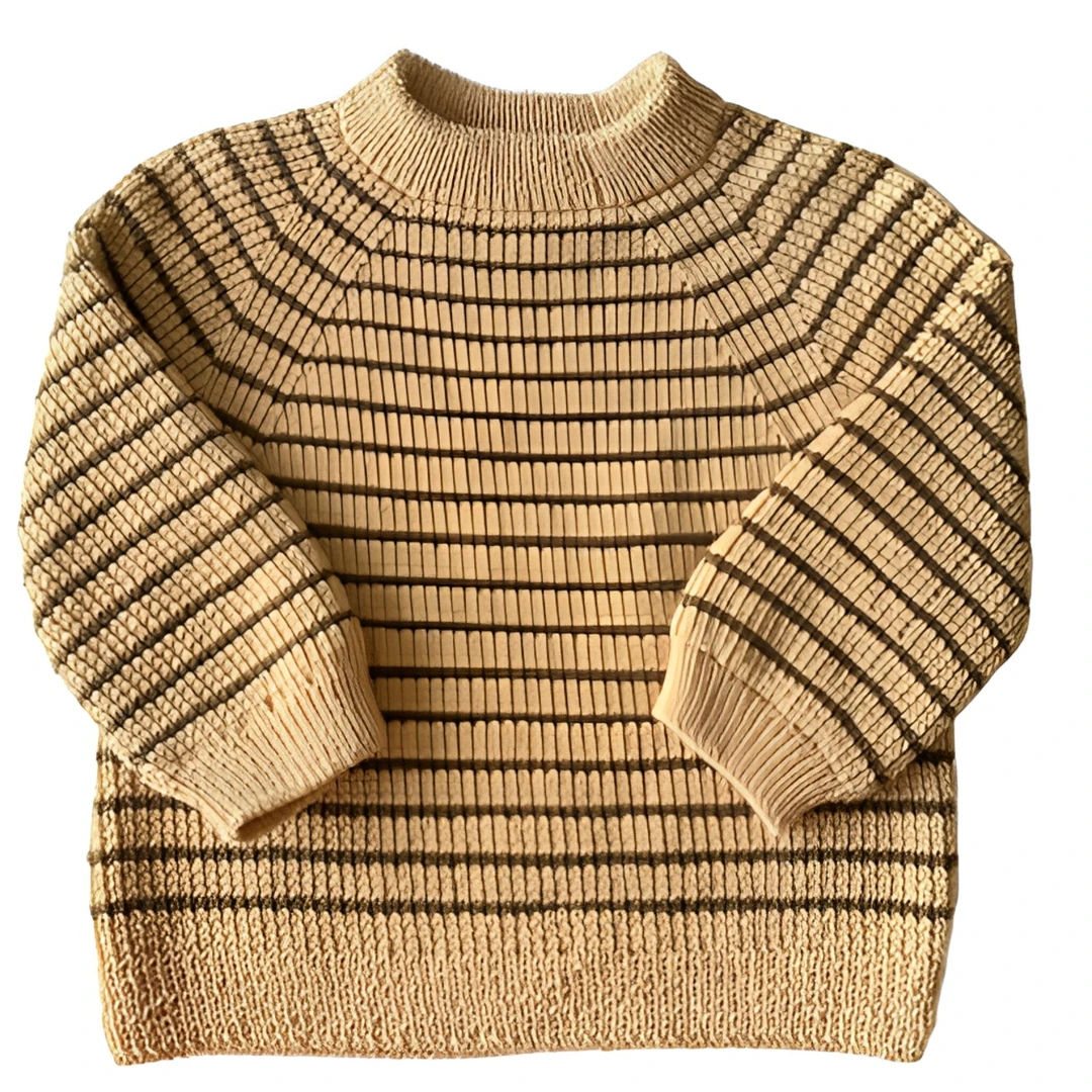 手工编织毛线儿童条纹套头毛衣材料包柔软亲肤送工具教程非成品