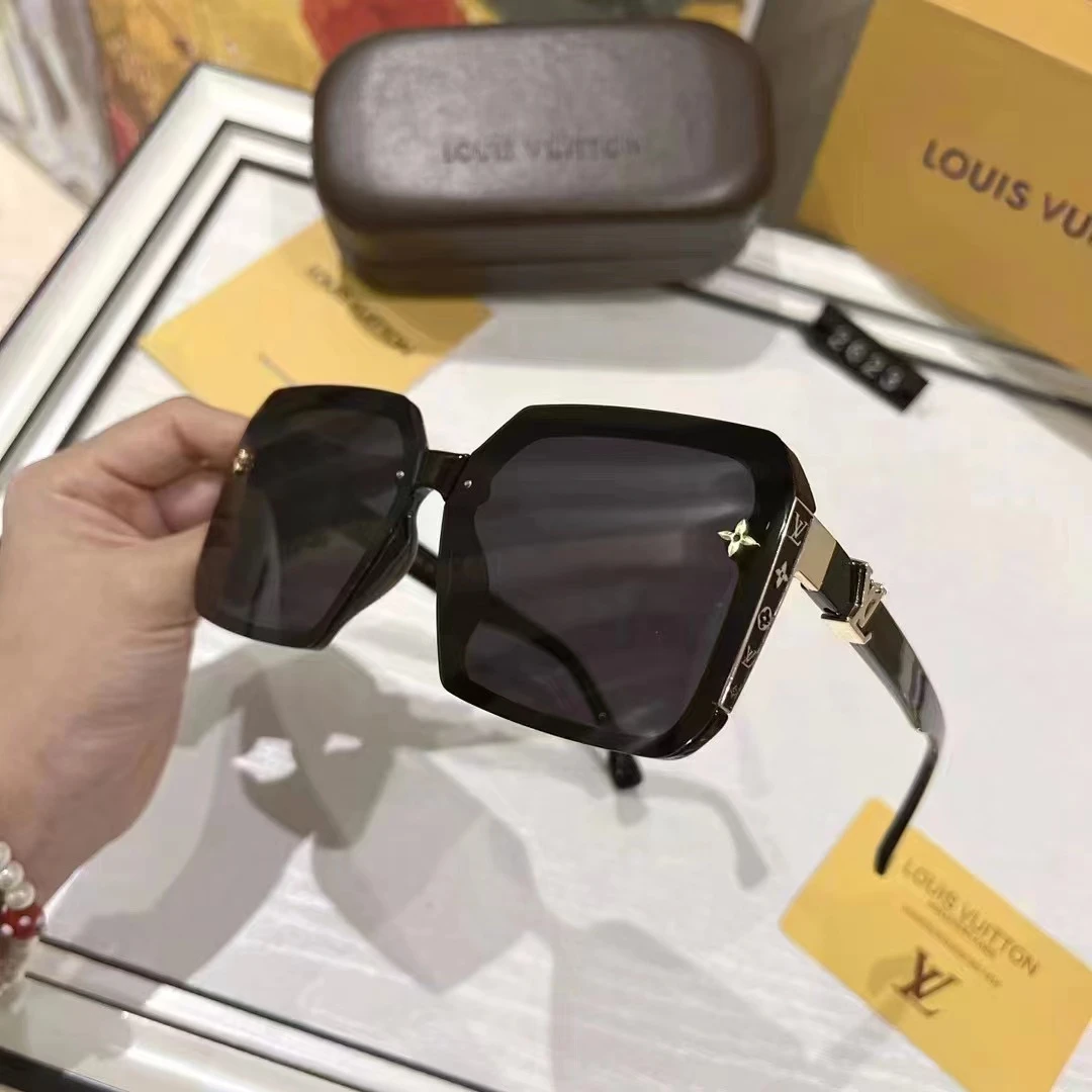 2023新款无框墨镜女黑色大框大脸时尚网红眼镜圆脸偏光太阳镜辐射