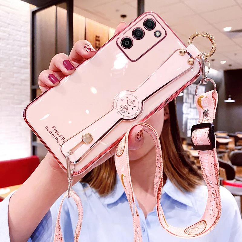 OPPOA56手机壳5G硅胶保护套PFVM10腕带斜挎挂绳全包防摔软壳女opa