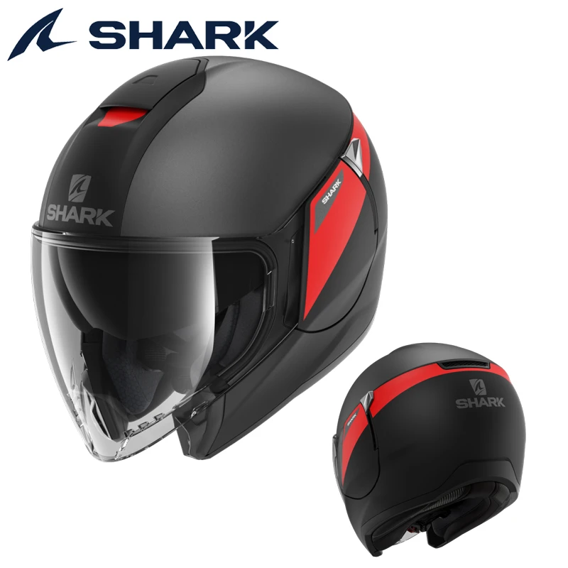【大秦装备】SHARK速客头盔双镜片半盔四分之三四季通用巡航机车