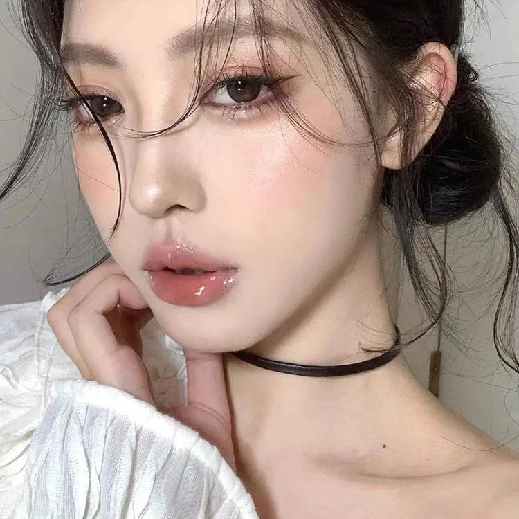 合金项链 黑色皮女高级感小众朋克choker项圈脖子颈链百搭ins甜酷