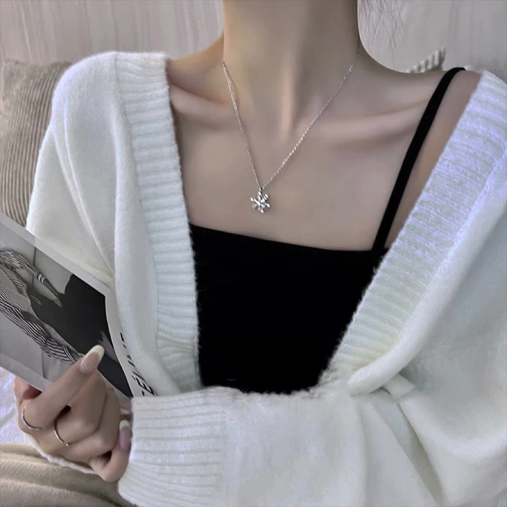 独特设计可转动雪花女2023年新款小众锁骨链ins小饰品