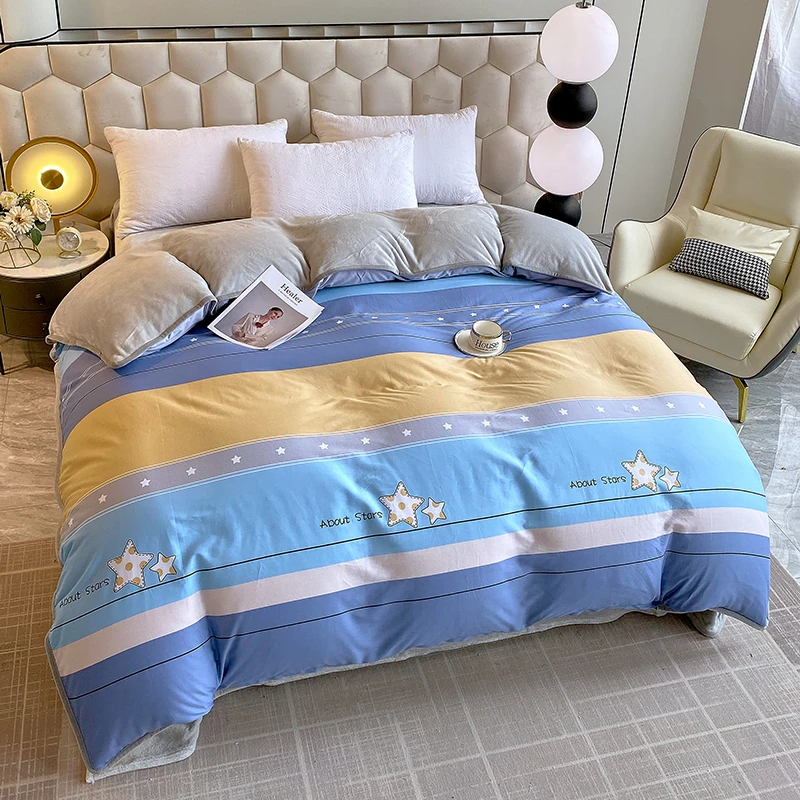 ab面被套单面绒单件冬天全棉纯棉珊瑚绒毛绒单个单独冬款绒面加绒