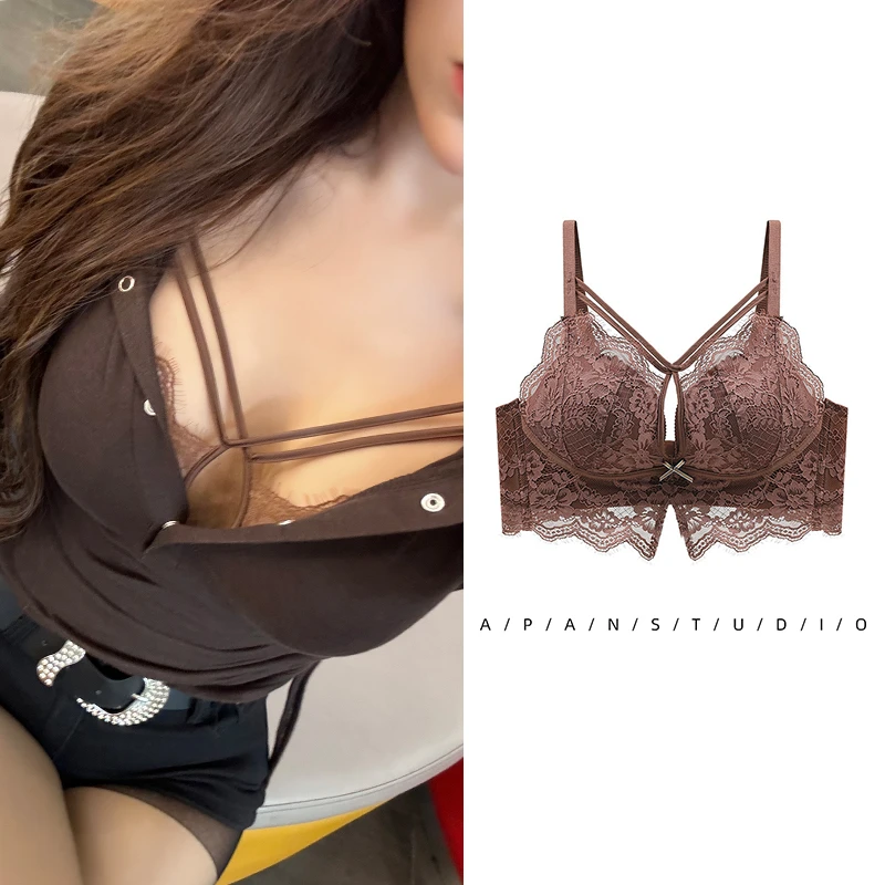 Apan Studio 加厚小胸显大聚拢收副乳防下垂上托蕾丝性感文胸罩