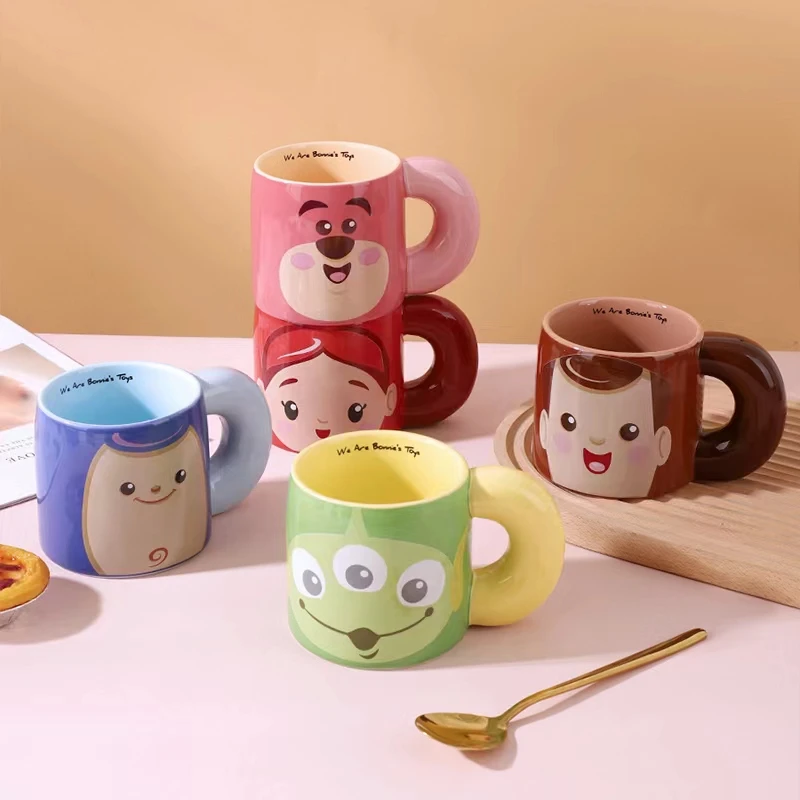 【言则】迪士尼正版玩具总动员甜甜圈粗柄马克杯