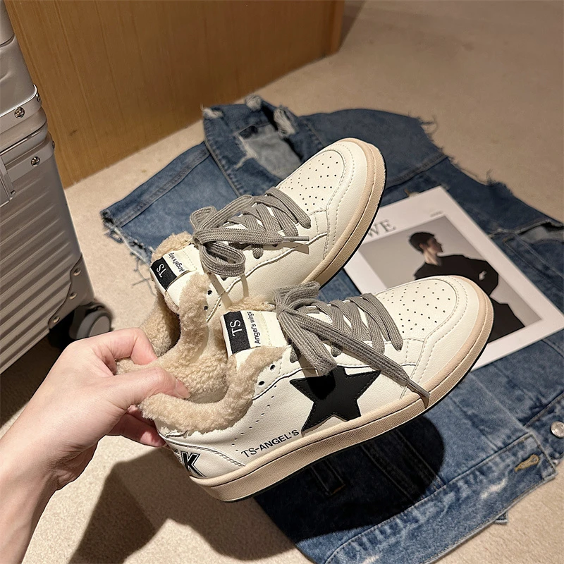 【清仓】TS冬季韩版拼色星星百搭松糕厚底休闲板鞋女MTX6889C