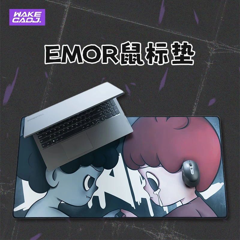 【周边】顽客潮集EMOR可爱卡通潮玩鼠标垫超大办公电脑键盘垫桌垫