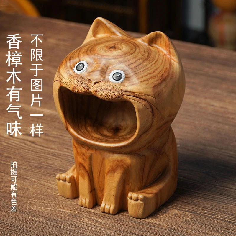 BJ201（木语）手工雕刻小猫摆件（不限于图片款）