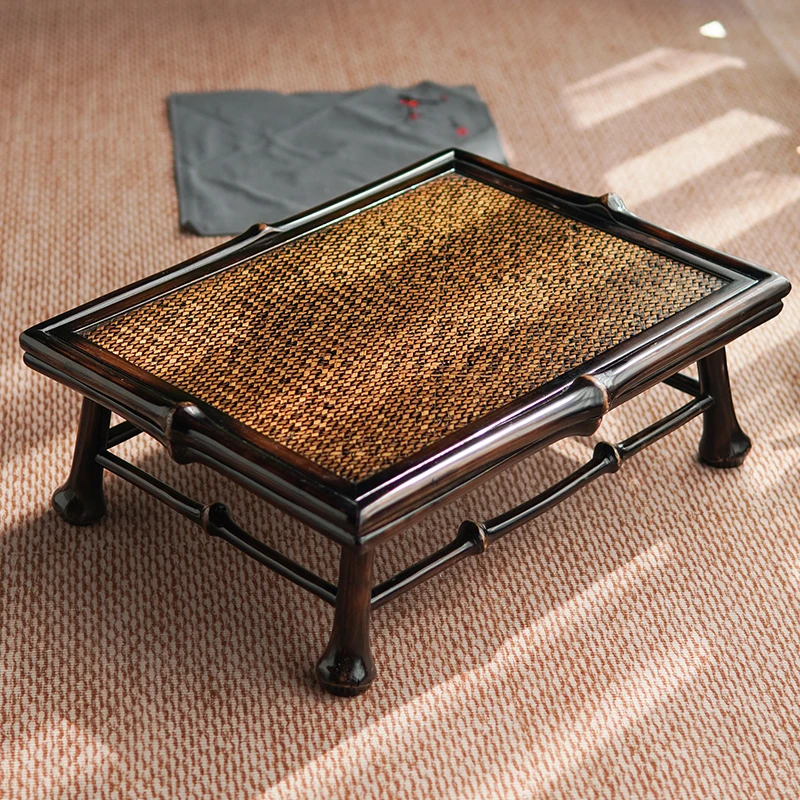 ZZ001（木语）筇竹复古干泡茶盘榻榻米飘窗茶桌长41宽31高15cm