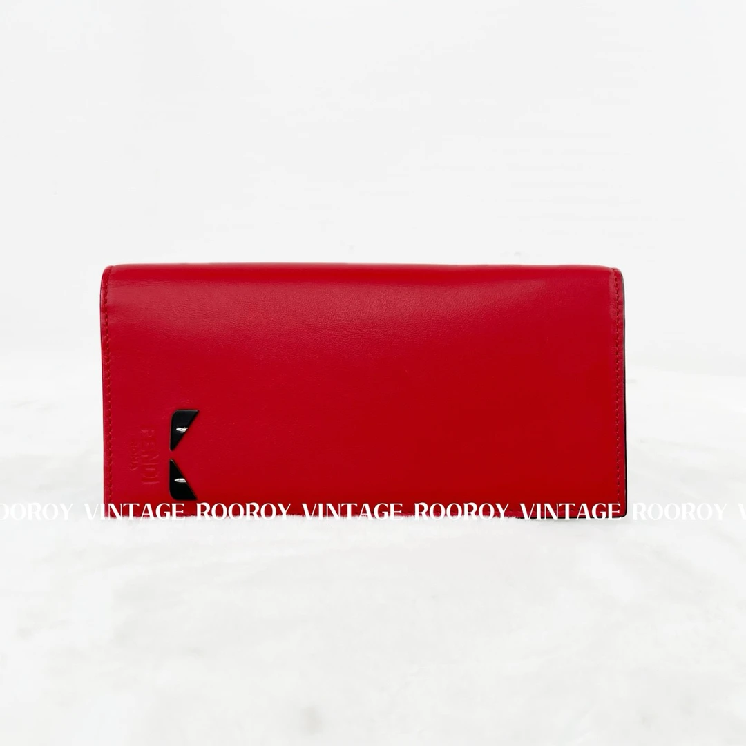 95新 FENDI/芬迪 红色 银扣 小恶魔 长钱包/6061