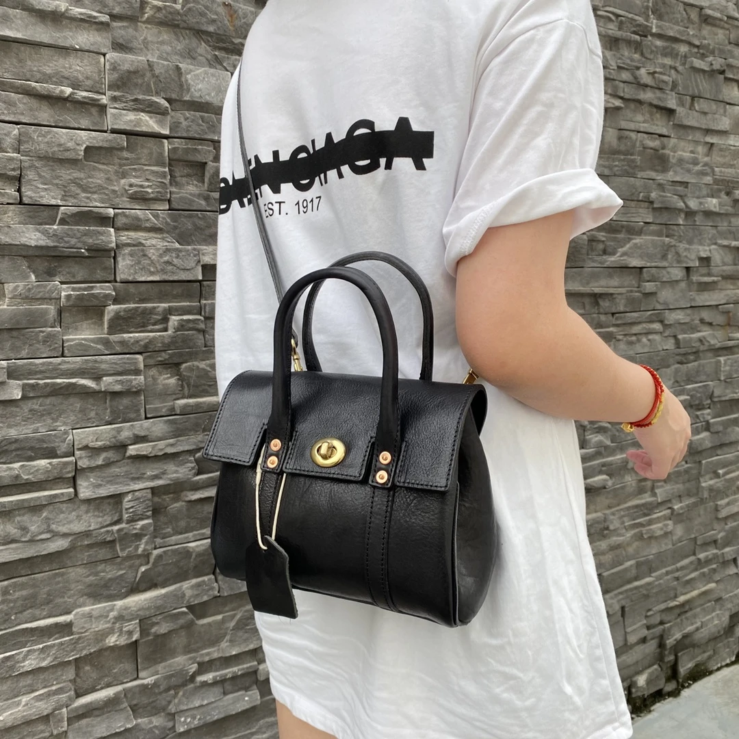 【真皮时代】女士单肩斜跨包时尚休闲百搭简约潮流单肩包76985