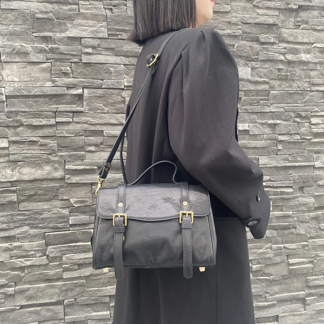 【真皮时代】女士单肩斜跨包时尚休闲百搭经典简约潮流肩包韩23285