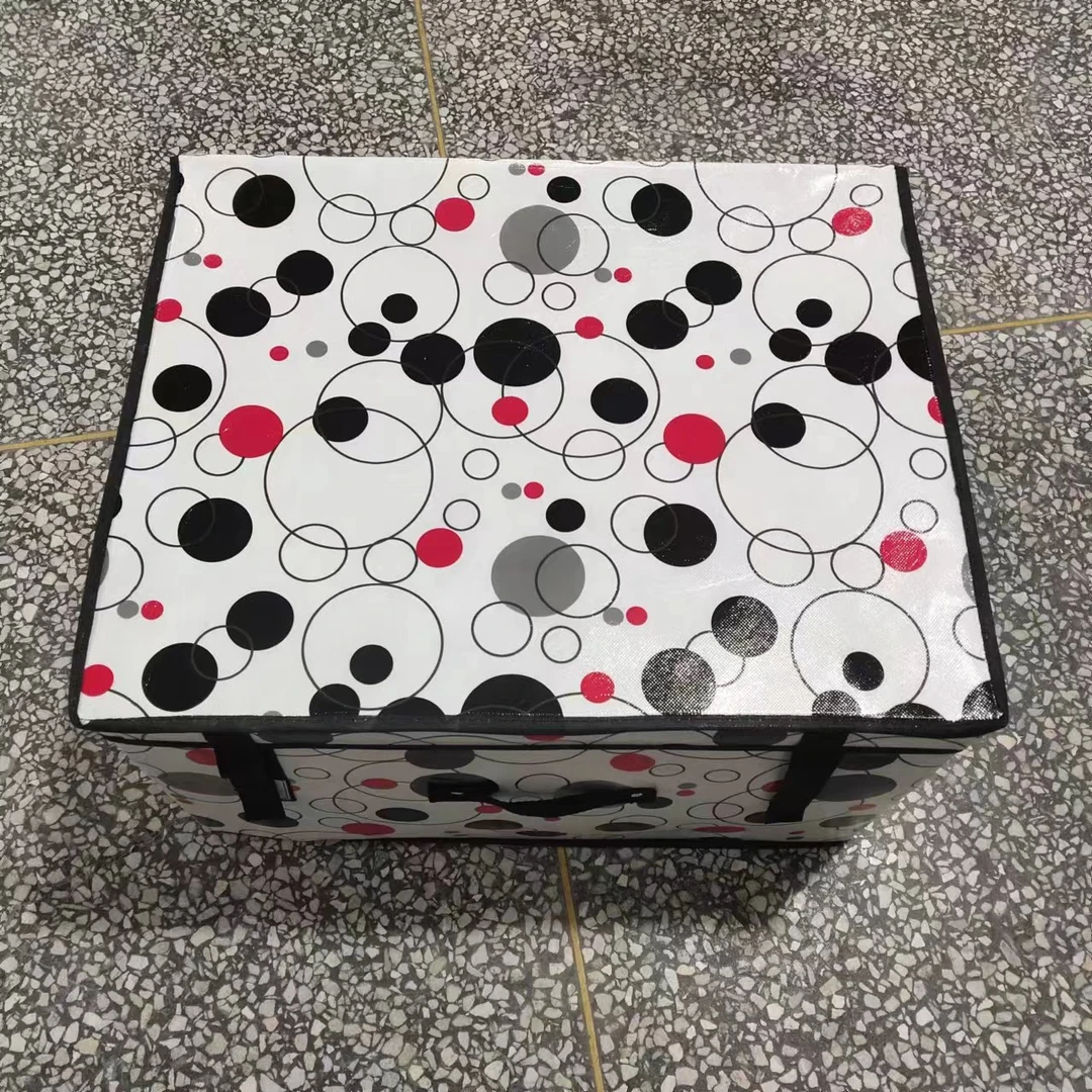 60L！白底圆圈 收纳箱50*40*30   0.98kg
