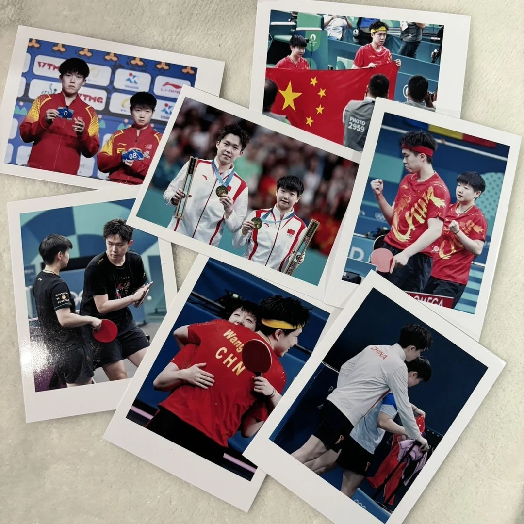巴黎莎头组合小卡孙颖莎王楚钦周边拍立得明信片35寸照片小卡