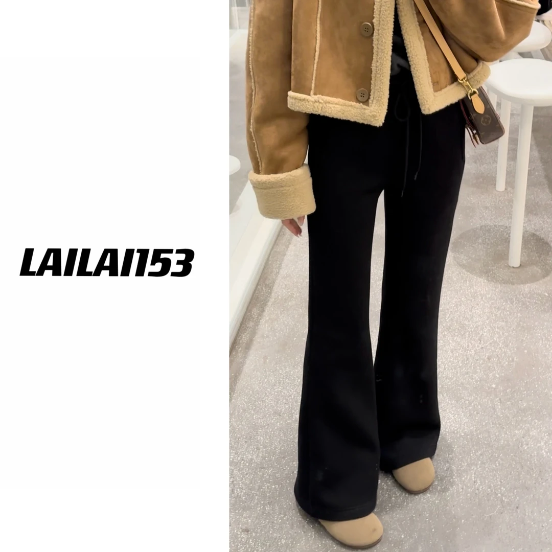 【153的日常】运动微喇裤小个子女生高腰时尚宽松显瘦休闲23DK188