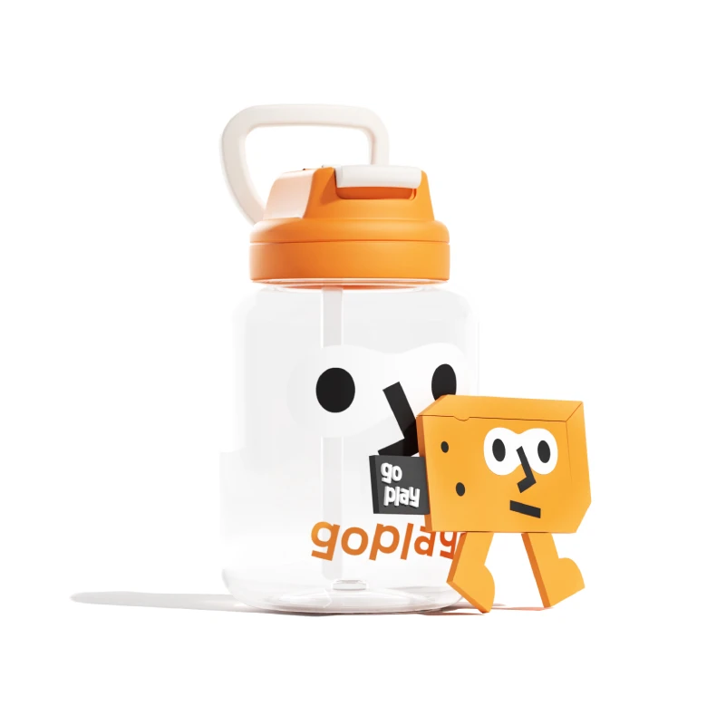 去丸680ML夏日tritan吸管杯高颜值大容量水杯小巧便携儿童半