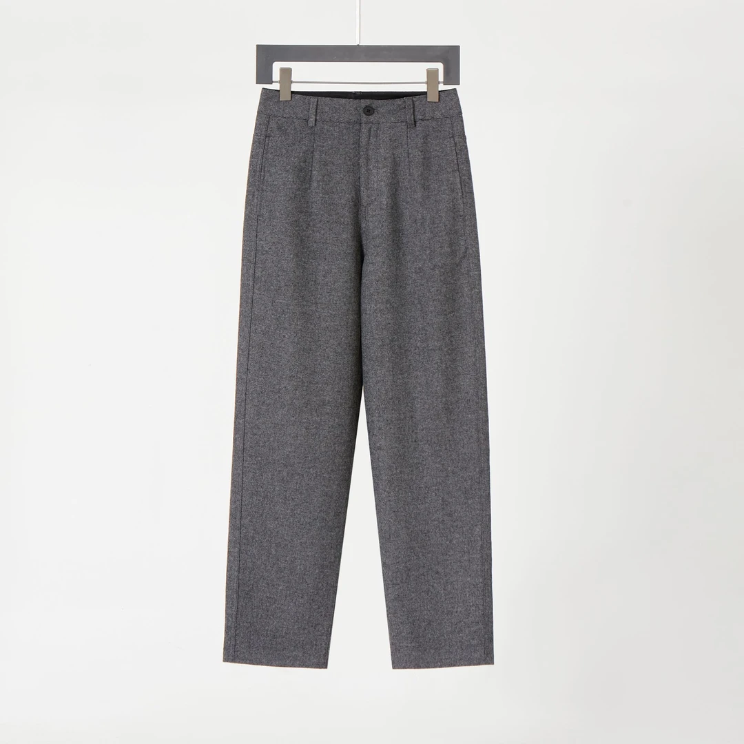 秋季女士气质经典时尚百搭绵羊毛梭织毛呢牛仔裤版型休闲裤1439