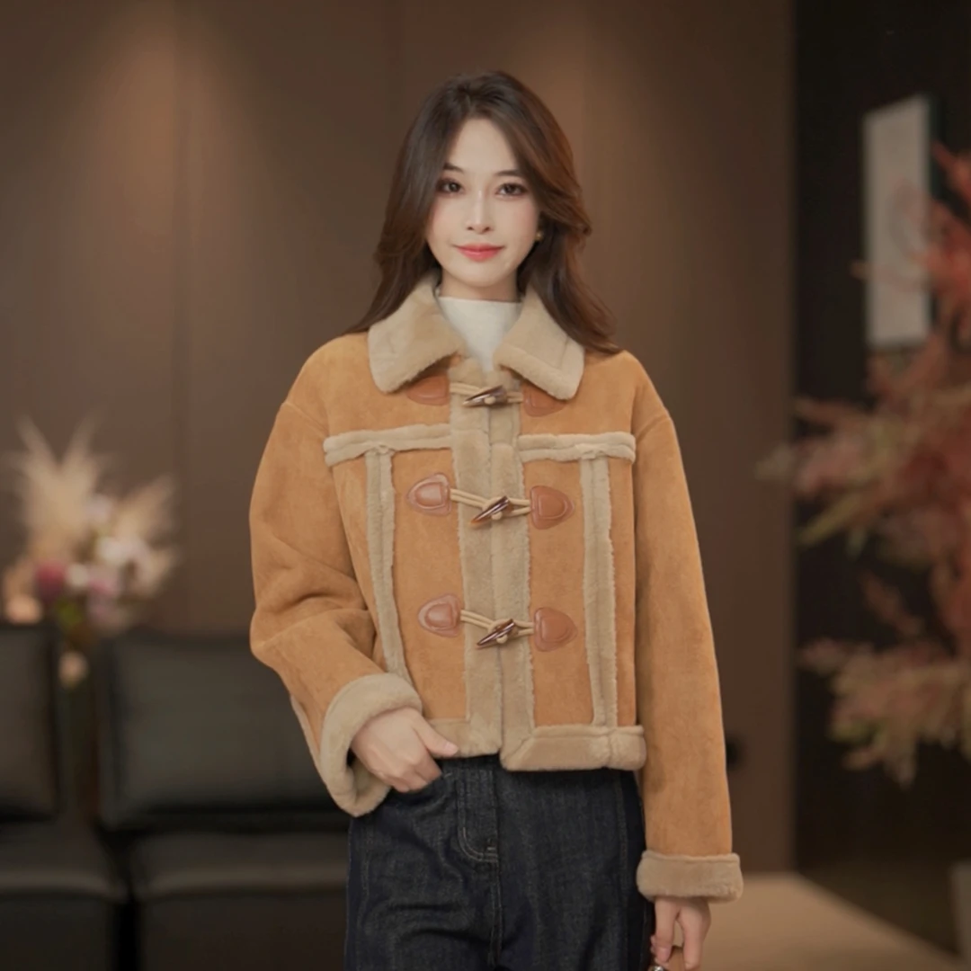 【妮妮专属】秋冬厚款加厚毛毛外套优雅知性重工外套女